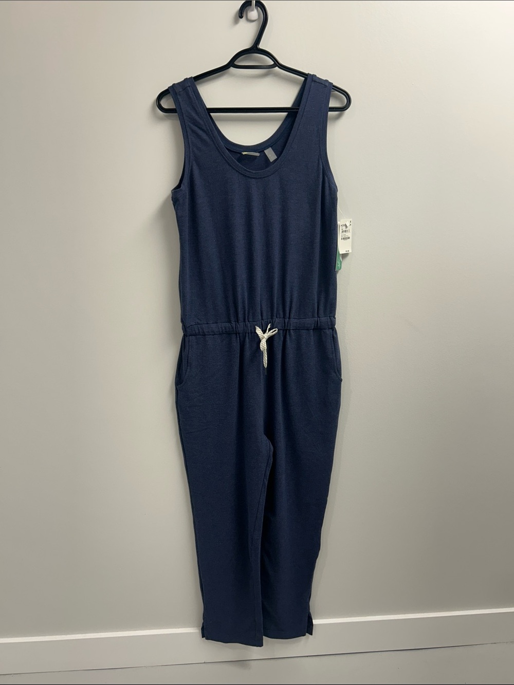 Zella Navy Sleeveless Drawstring Jumpsuit